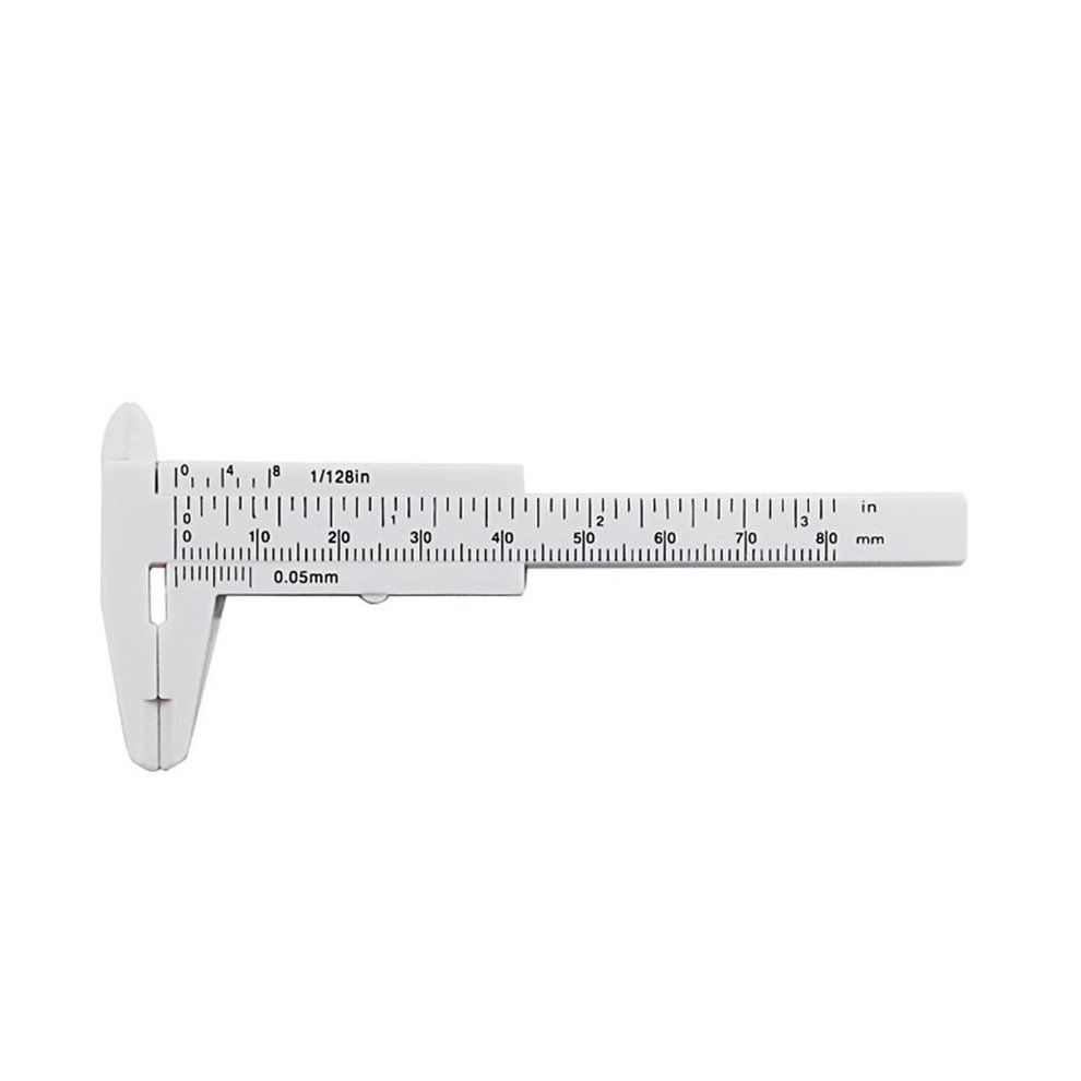 0-80mm Double S Ale Plasti  Vernier   Per Mini Ruler Measurement Tool-white