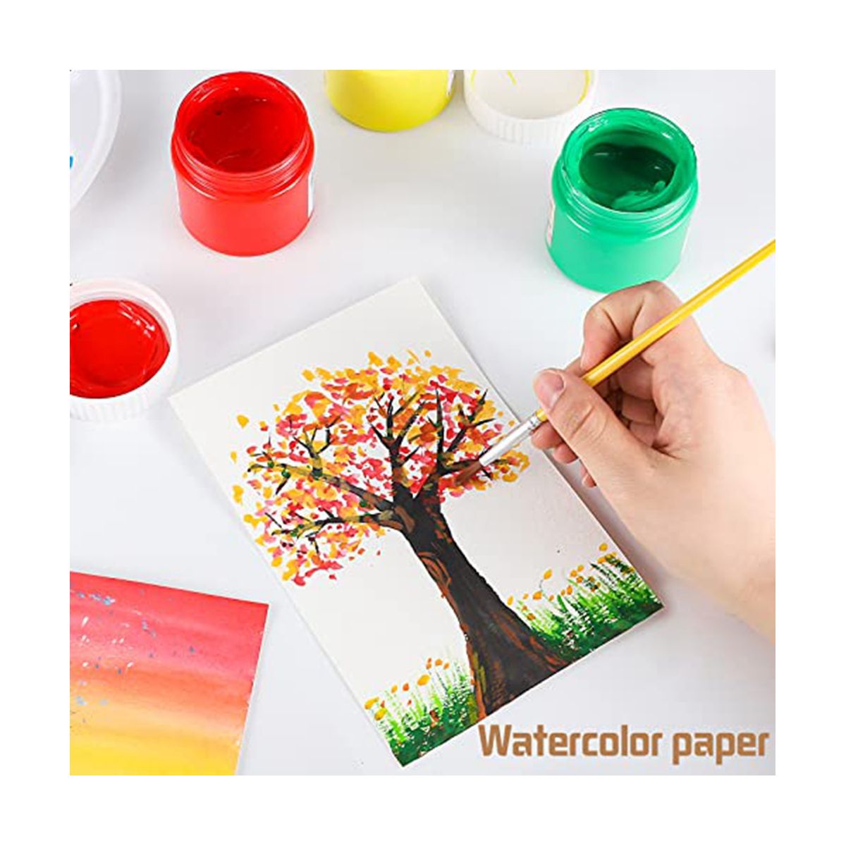 120 Sheets Watercolor Paper Bulk, 300GSM White Water Color