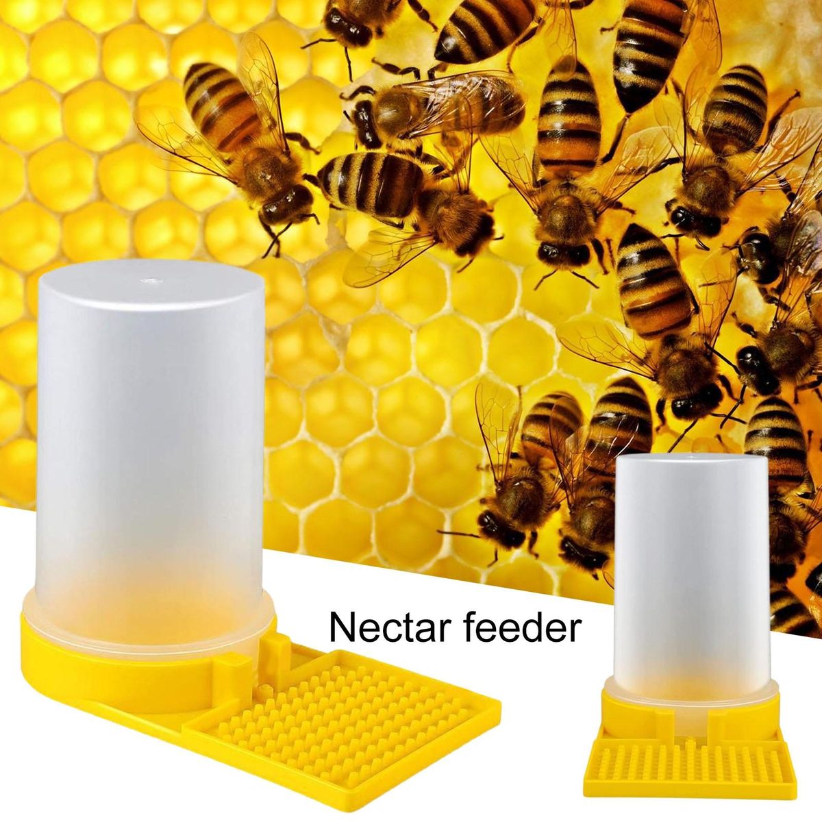 Bee Waterer Beehive Entrance Feeder Watering Station 3pcs Transparent Yellow