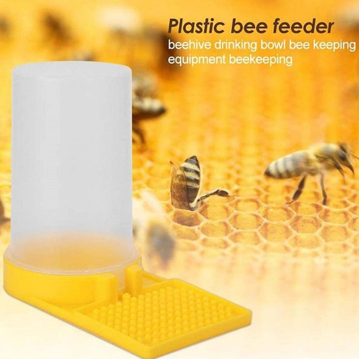 Bee Waterer Beehive Entrance Feeder Watering Station 3pcs Transparent Yellow