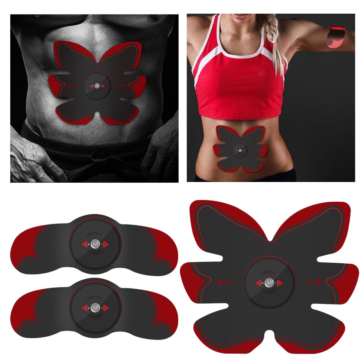 ABS Stimulator  Muscle Training Toning Belt Trainer Red