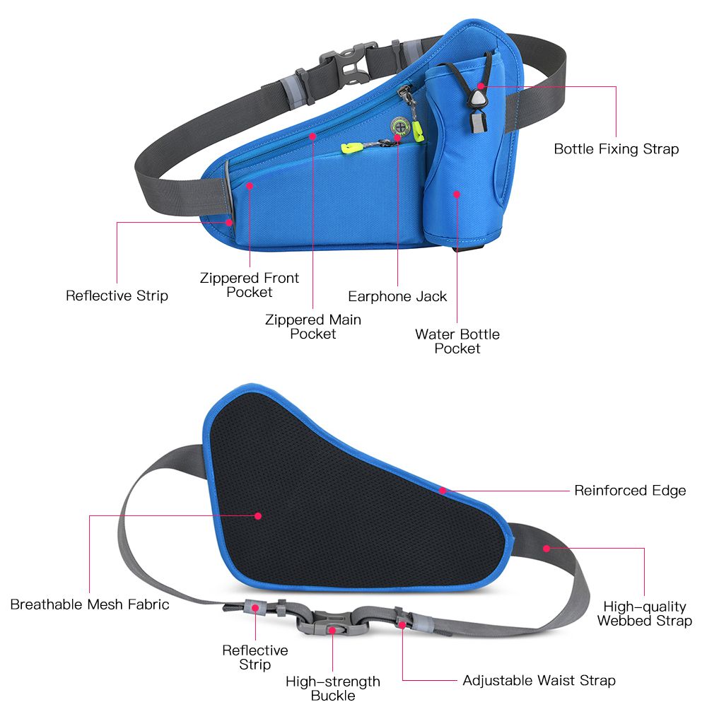 Sports Hydration Belt Bag Running Belt Waist Pack  Bag With