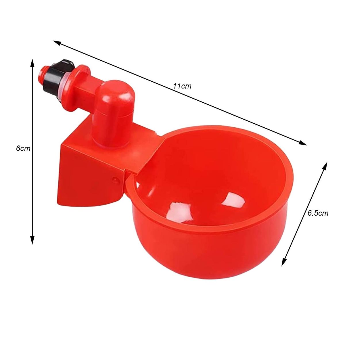 9-pack Automatic Chicken Waterer Cups with Hole Saw Easy for Buckets Red
