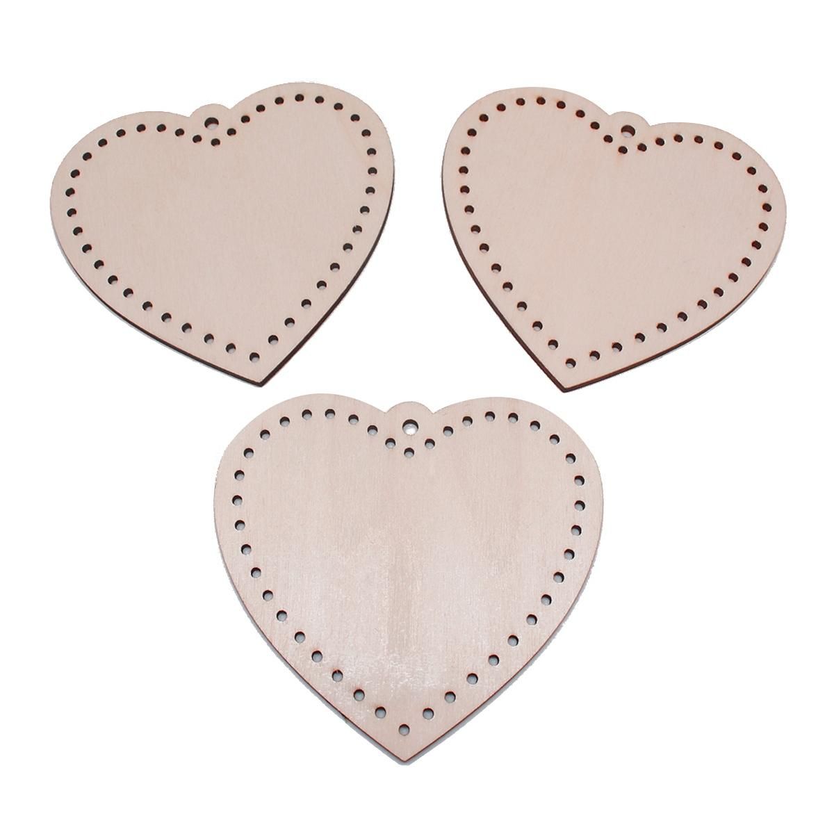 10Pcs Wooden Crafts Wood Chips Pendant Valentine's Day