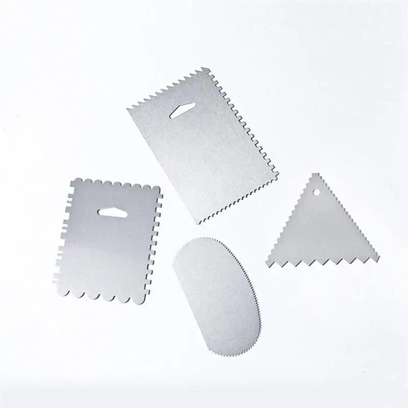 4pcs Cream Scraper Irregular Teeth Edge DIY Scraper Cake Decorating Fondant pastry cutters Baking Spatulas Tools