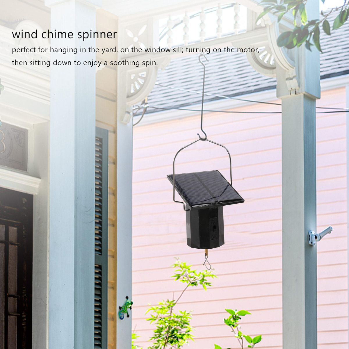 Solar Hanging Display Motor Rotating Small Motor Solar Energy Wind Spinner Motor Multi-Purposes Rotatable Hook 2Pcs