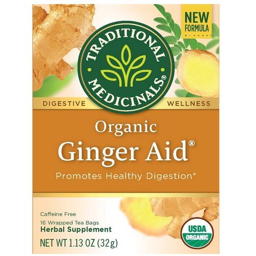 Organic Ginger Aid Herbal Tea,Healthy Digestion 16Wraps