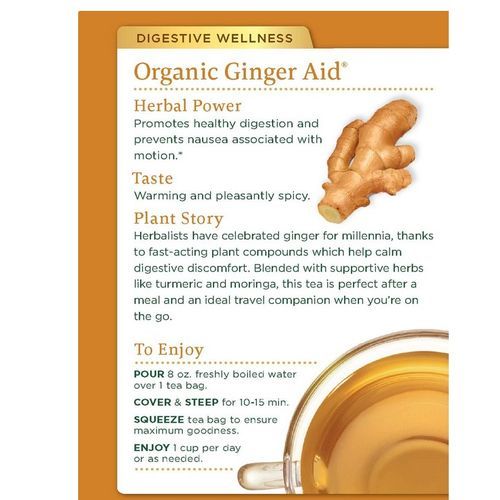 Organic Ginger Aid Herbal Tea,Healthy Digestion 16Wraps