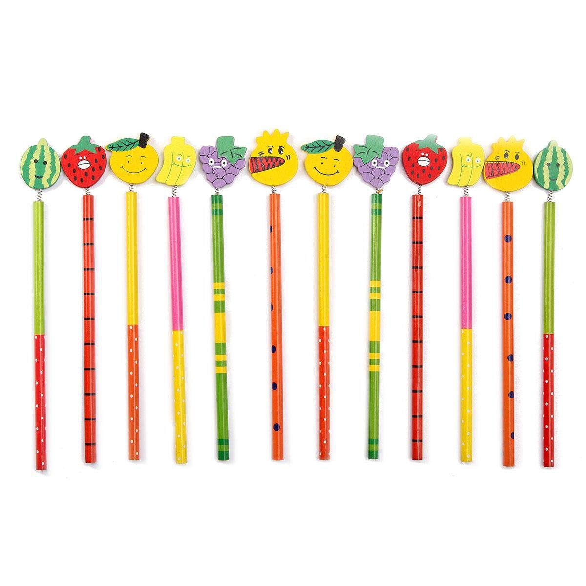 12 Pcs/set Wooden Fruit Pencils Gifts For Children