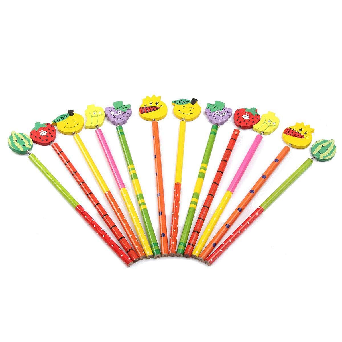 12 Pcs/set Wooden Fruit Pencils Gifts For Children