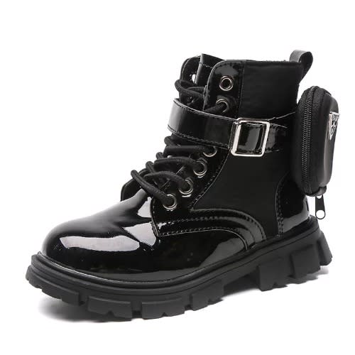 Unisex Glossy Boots - Black