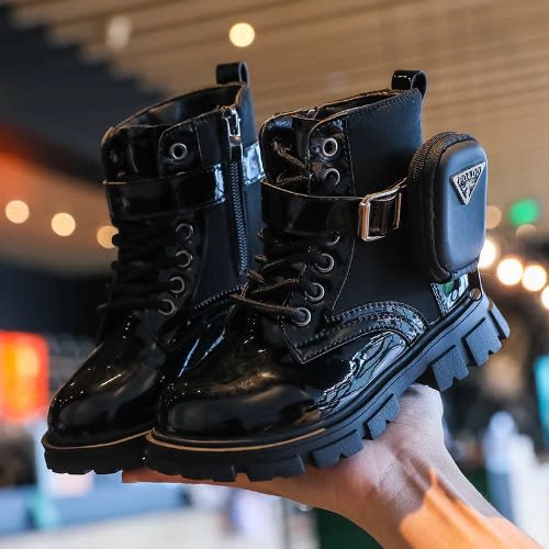 Unisex Glossy Boots - Black