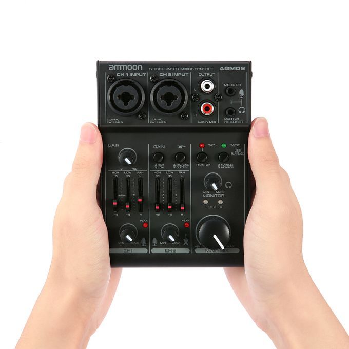Ammoon AGM02 Mini 2-Channel Sound Card Mixing Console