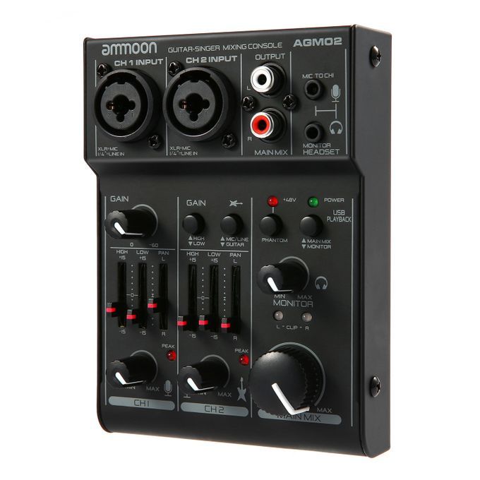 Ammoon AGM02 Mini 2-Channel Sound Card Mixing Console