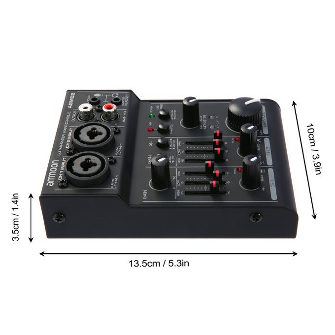 Ammoon AGM02 Mini 2-Channel Sound Card Mixing Console