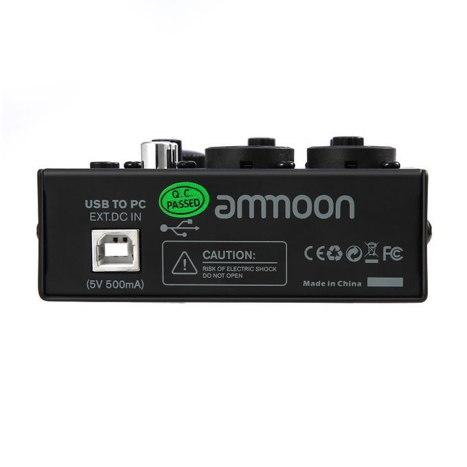 Ammoon AGM02 Mini 2-Channel Sound Card Mixing Console