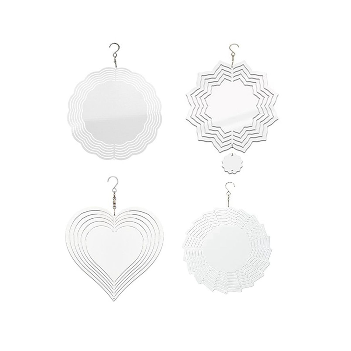4Pcs Sublimation Wind Spinner Blanks 8 Inch 3D Wind