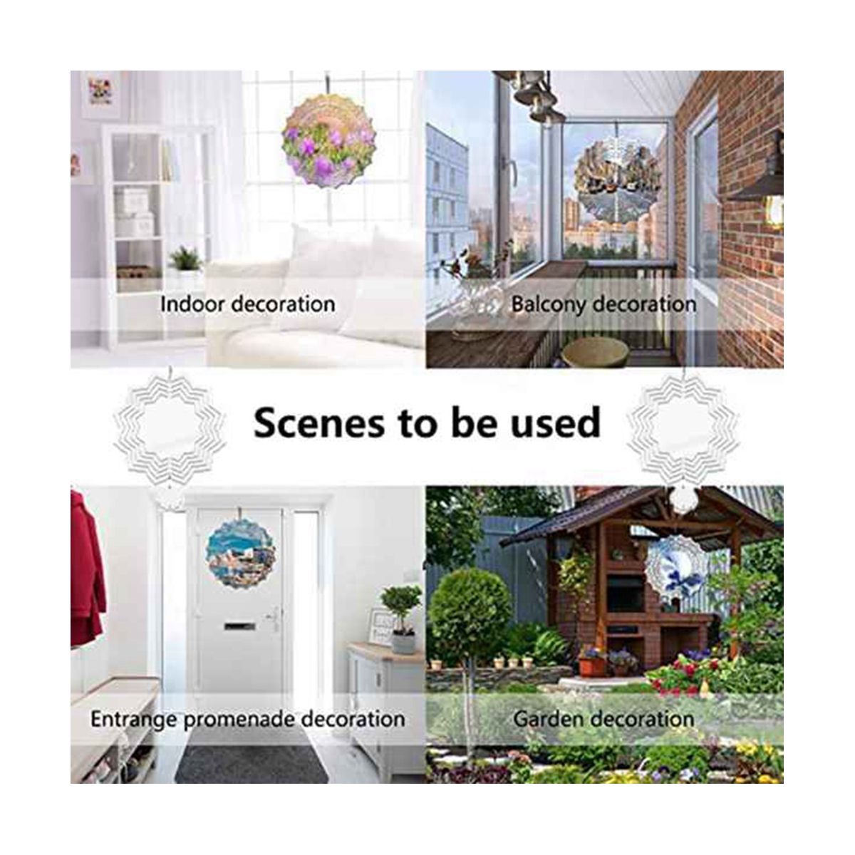 4Pcs Sublimation Wind Spinner Blanks 8 Inch 3D Wind