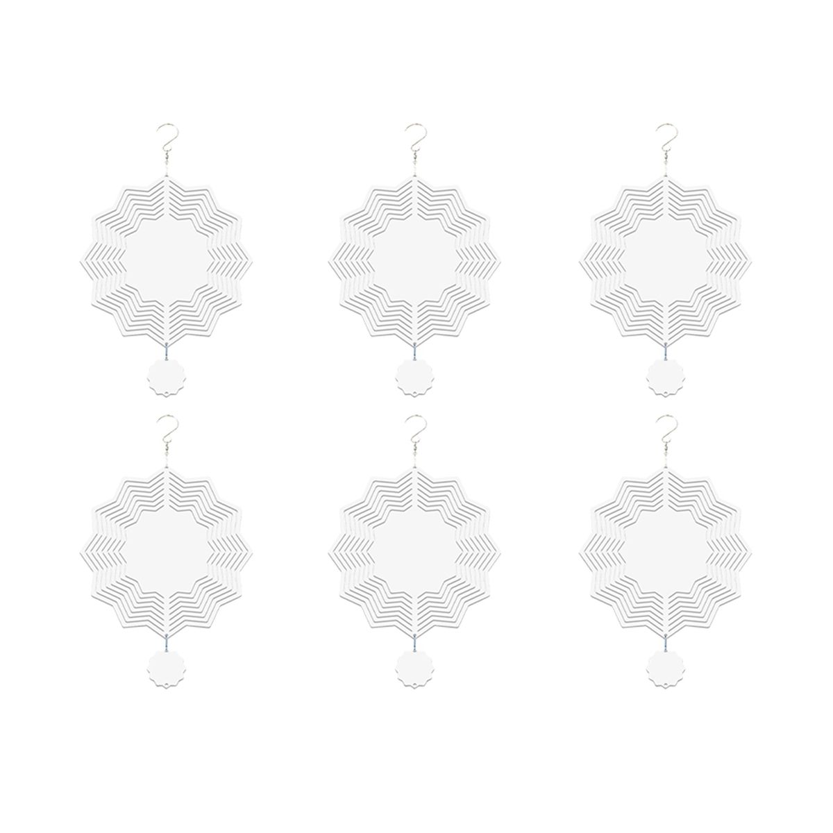 Sublimation Wind Spinner Blanks 3D Wind Spinners Hanging Wind Spinners for Outdoor Garden Decoration F-8 Inch Star