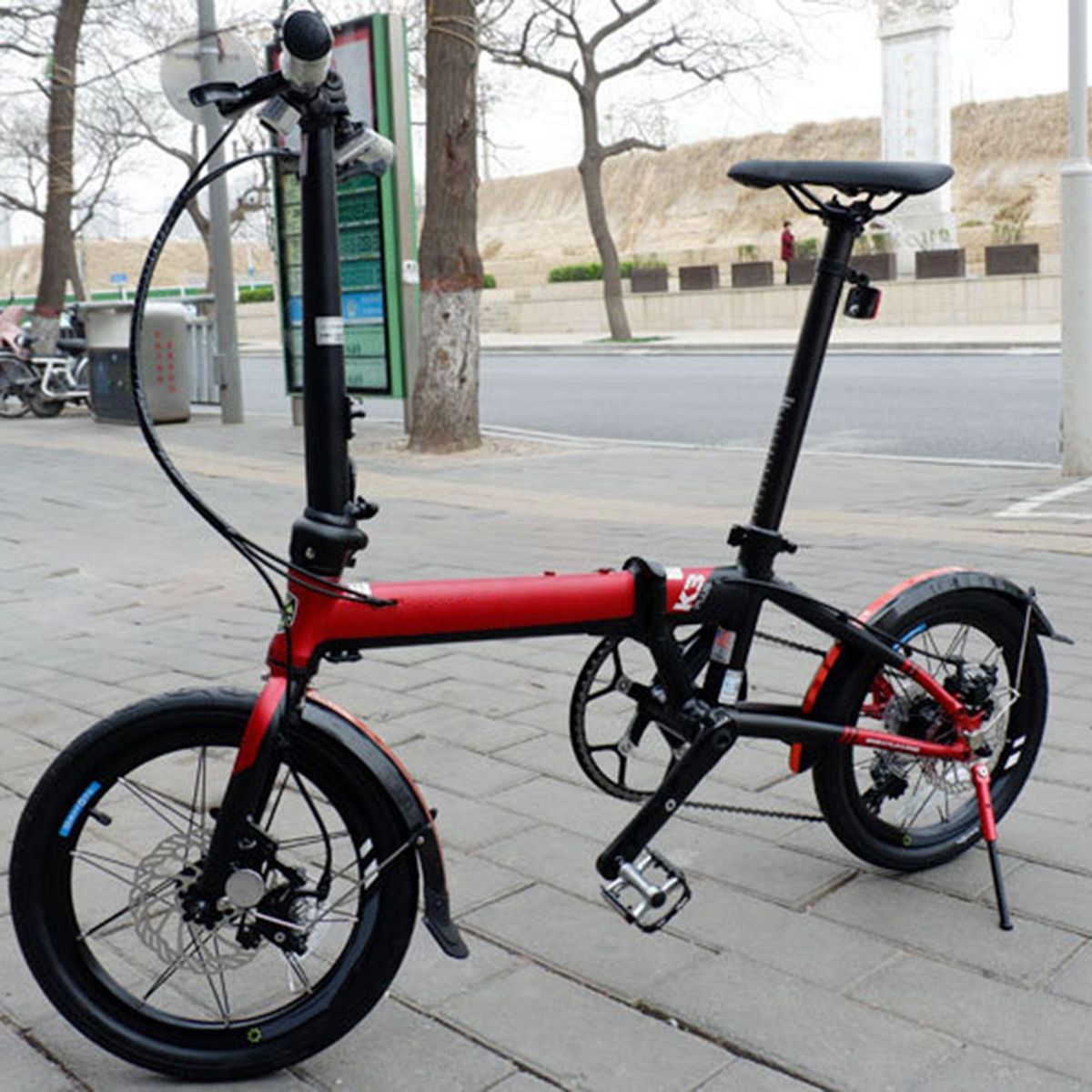 Folding Bike Kickstand for K3 412 Side Bracket Red