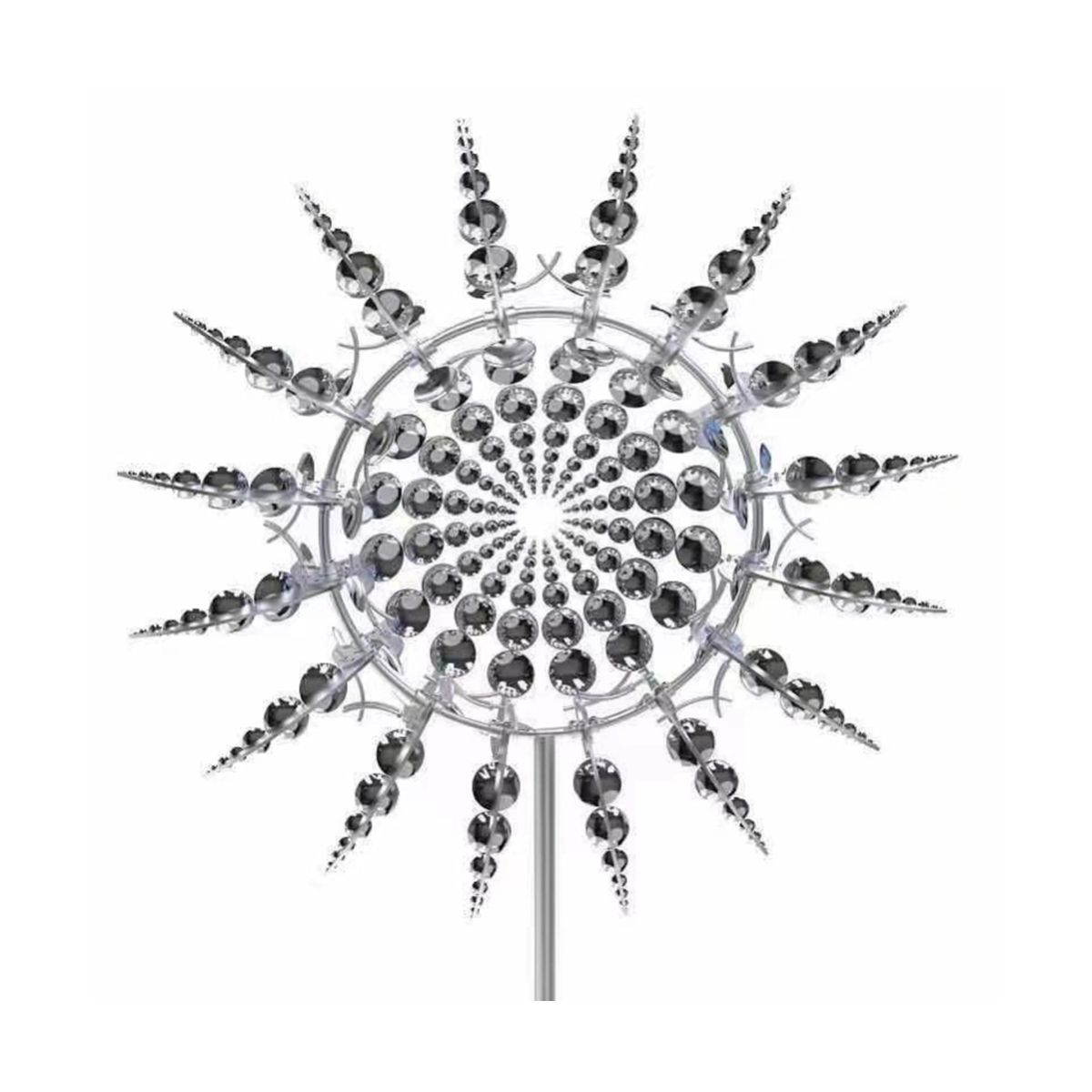New Unique and Magical Metal Windmill 3D Wind Powered Kinetic Sculpture Lawn Metal Wind Solar Spinners