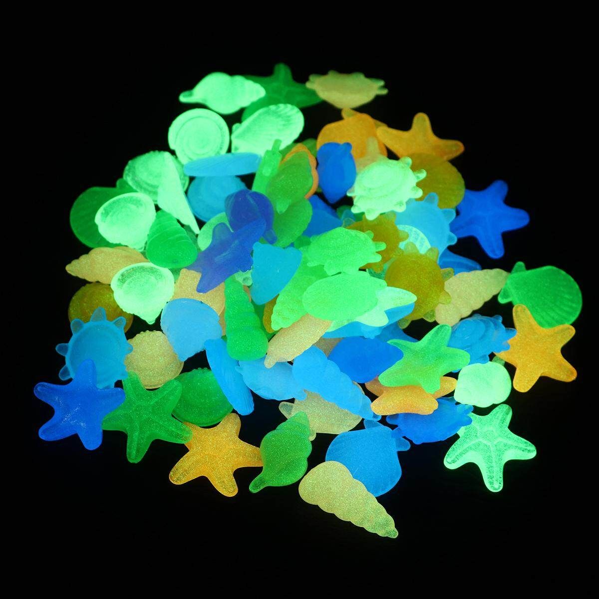 80x Set Luminous Aquarium Fish Tank Accessories Marine Animal Mixed Color Marine Animals