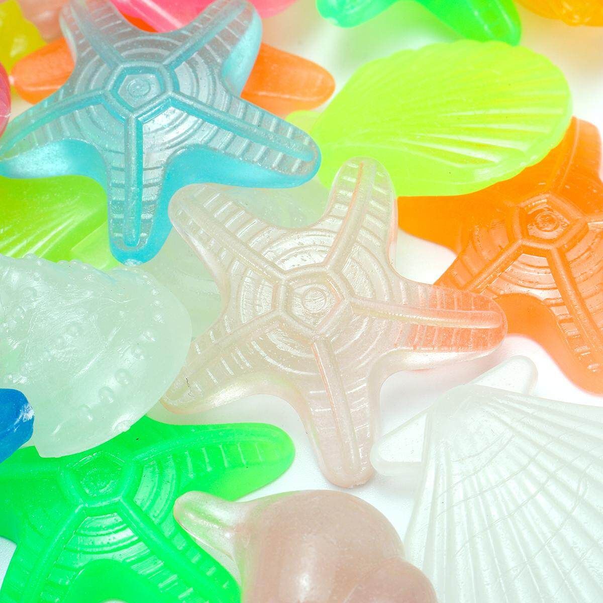 80x Set Luminous Aquarium Fish Tank Accessories Marine Animal Mixed Color Marine Animals