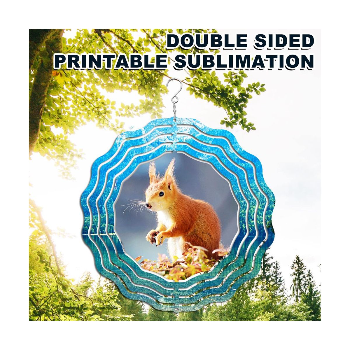 8 Inch 3D Wind Spinner Hanging Sublimation Wind Spinners for Garden Indoor Outdoor Window Decor Patio Deck Displays