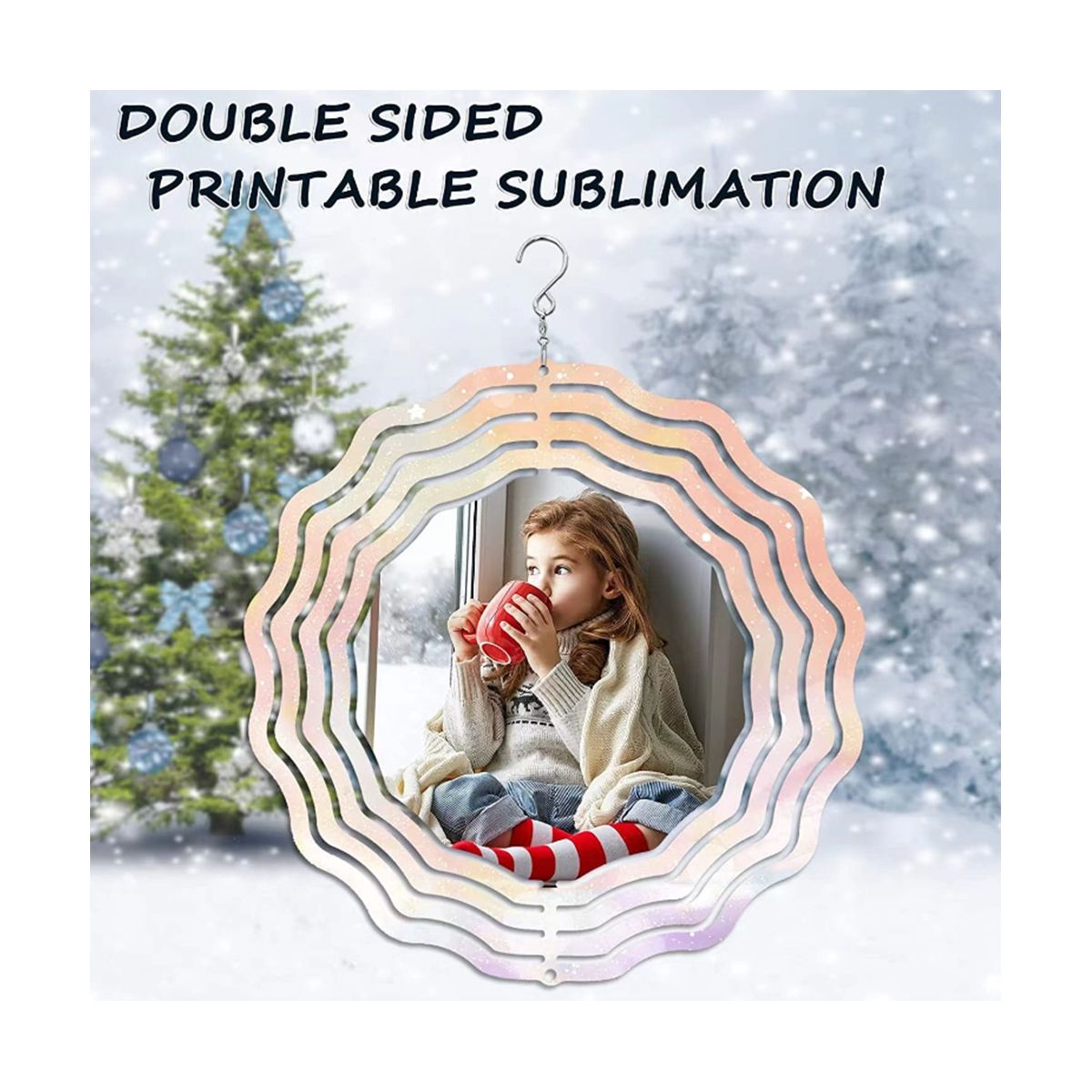 8 Inch 3D Wind Spinner Hanging Sublimation Wind Spinners for Garden Indoor Outdoor Window Decor Patio Deck Displays