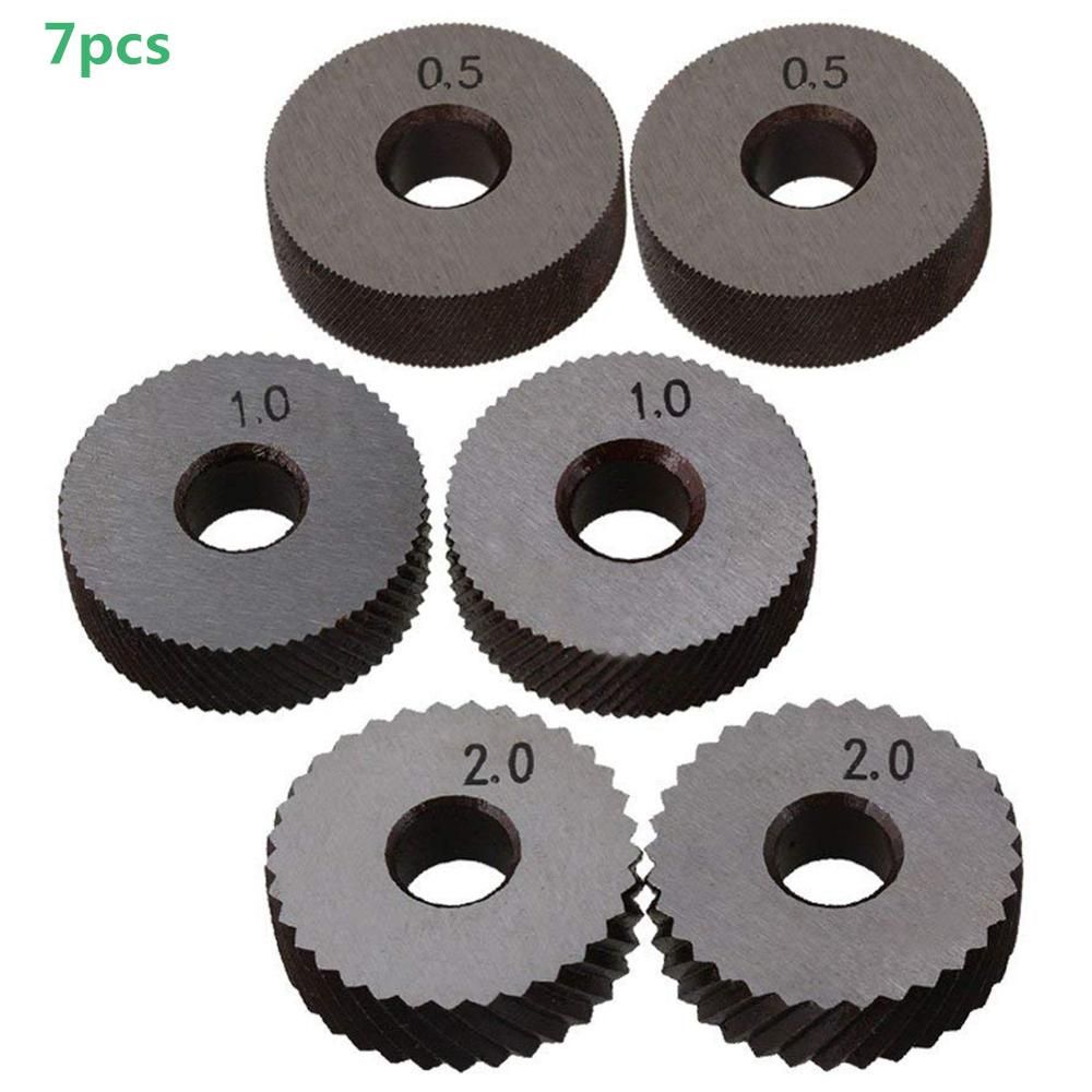 Dual Wheel Knurling Tool Kit 7pcs 0.5mm 1mm 2mm Wheel Linear Pitch Knurl Set Steel La
