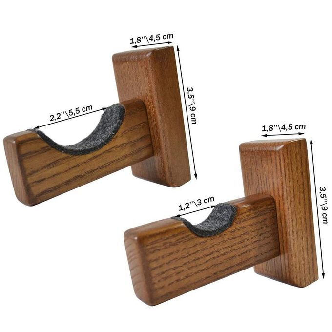 Wooden Baseball Bat Display Rack Wall Mount Hanger Stick Cabinet Brown