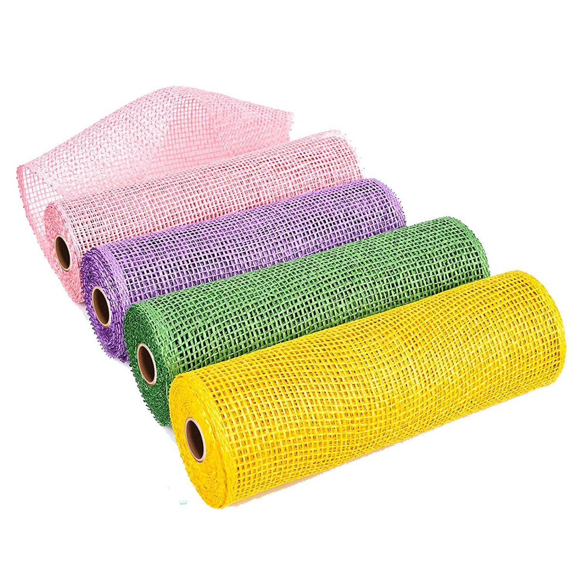 4 10 Inch x 5 Yard Easter Mesh Burlap Mesh Ribbon Decor