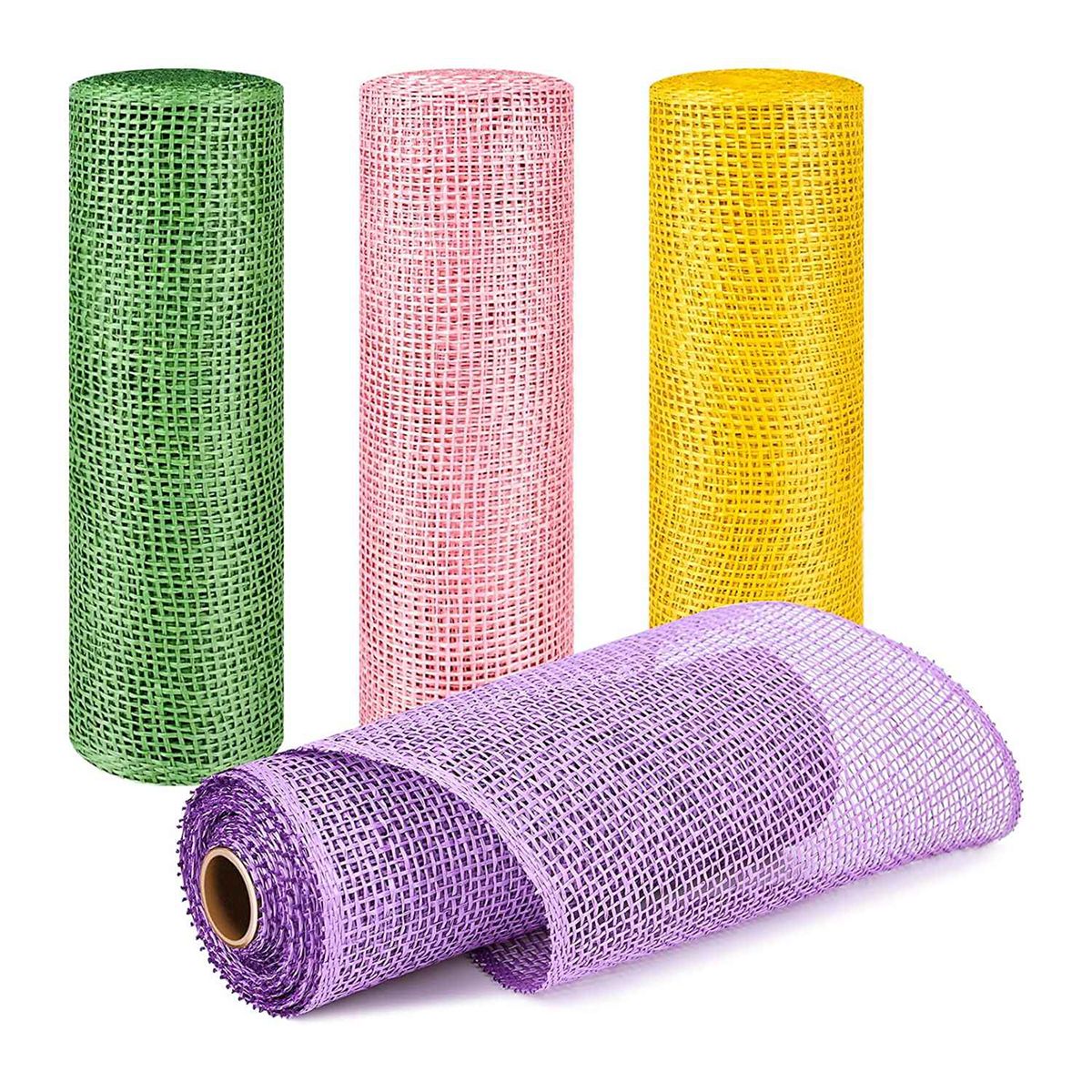 4 10 Inch x 5 Yard Easter Mesh Burlap Mesh Ribbon Decor