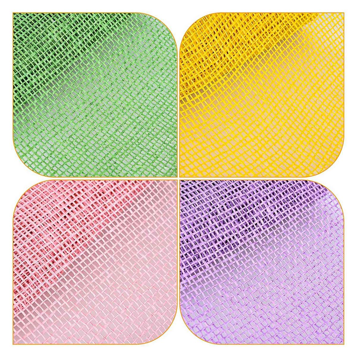 4 10 Inch x 5 Yard Easter Mesh Burlap Mesh Ribbon Decor