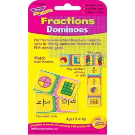 Fraction Dominoes Game Cards