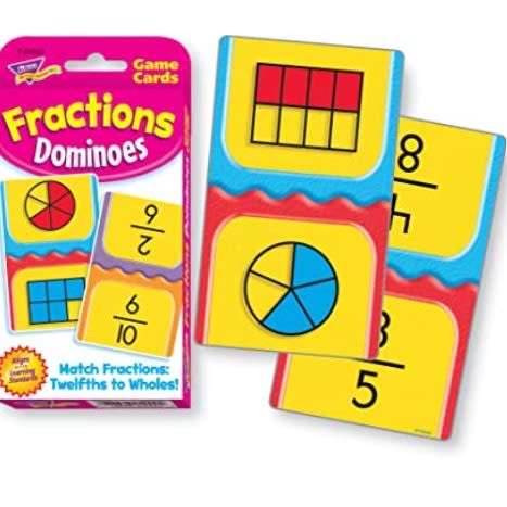 Fraction Dominoes Game Cards