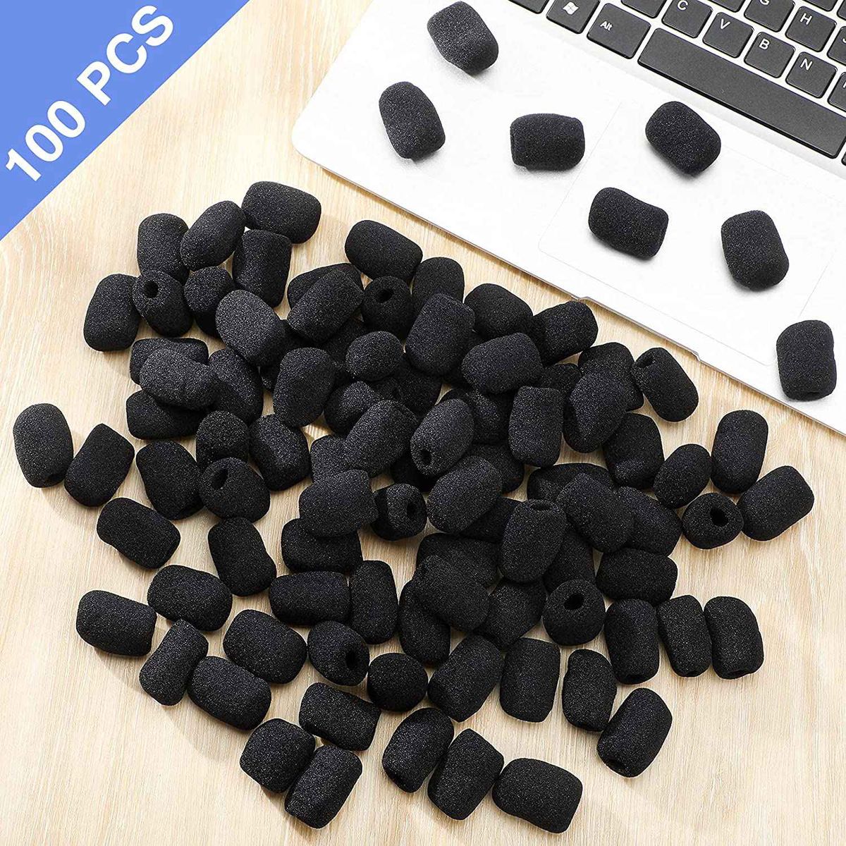 100 Pieces Mini Foam Microphone Windscreen For Headset