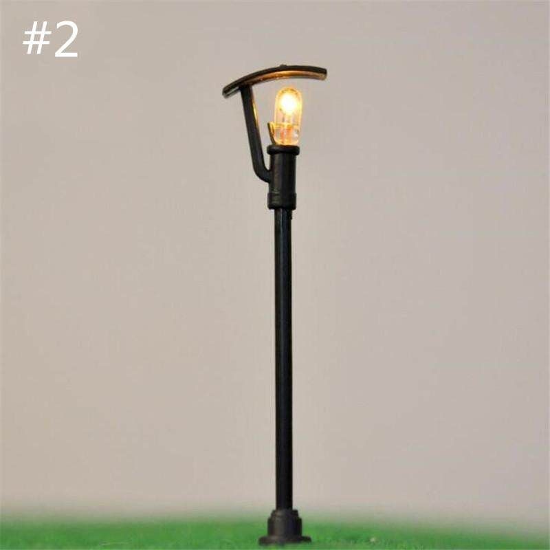 5pcs Single Head Black Garden Light Building Model Sand Disc Mould Material Model Light Street Light Street Light Number 2