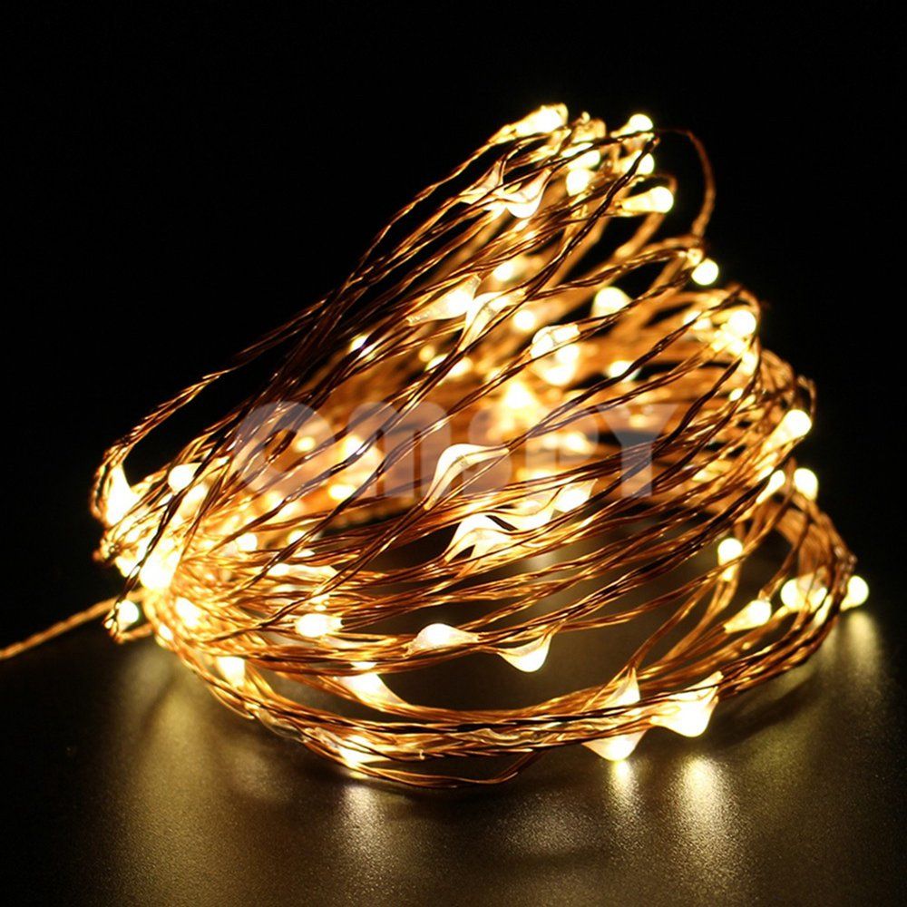 LED String Lights Copper Wire 2M/3M/5M/10M Waterproof Holiday LED Strip Lighting For Fairy Christmas Wedding Party Decoration--Warm White--3M 30LEDS