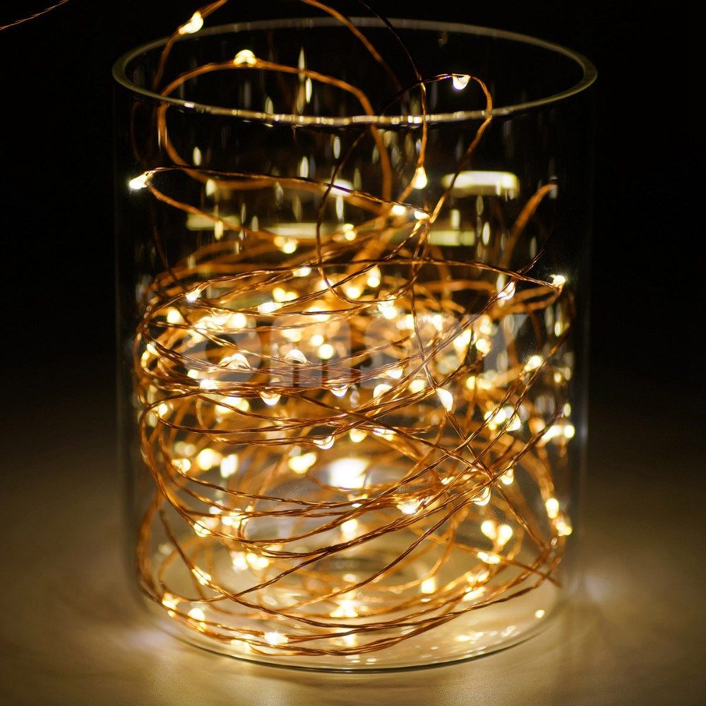 LED String Lights Copper Wire 2M/3M/5M/10M Waterproof Holiday LED Strip Lighting For Fairy Christmas Wedding Party Decoration--Warm White--3M 30LEDS