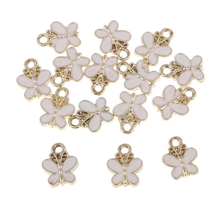 15x Alloy Butterfly Shape Charms DIY Bracelet Necklace Earrings