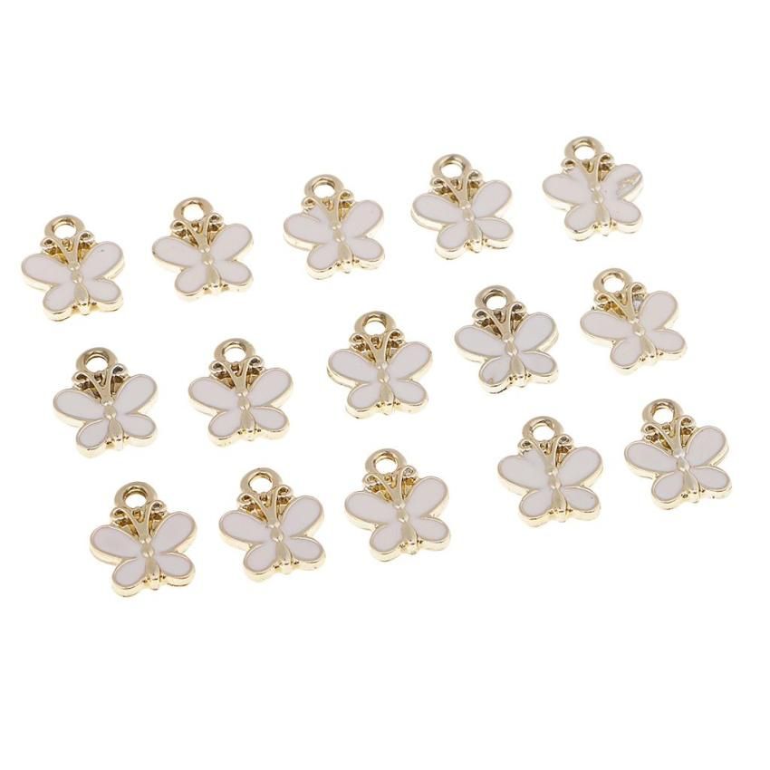 15x Alloy Butterfly Shape Charms DIY Bracelet Necklace Earrings