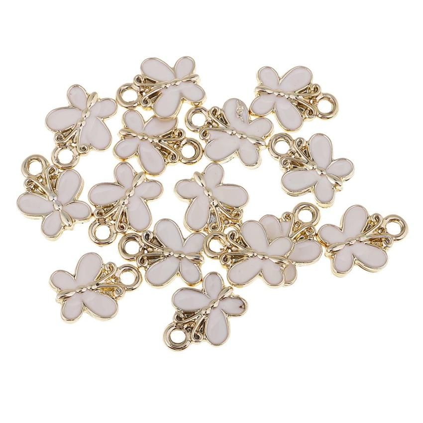 15x Alloy Butterfly Shape Charms DIY Bracelet Necklace Earrings