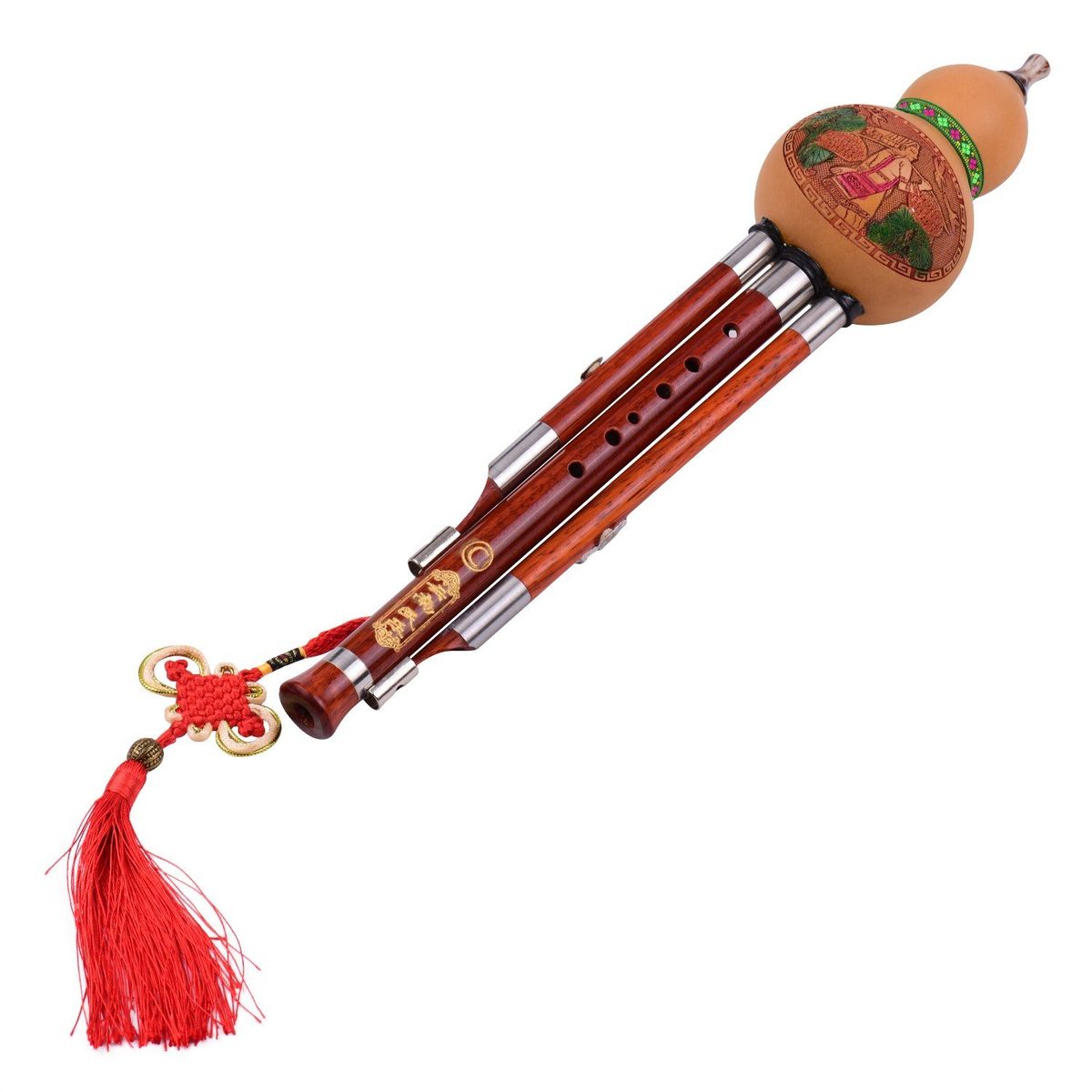 3 Tone C-Key Hulusi Gourd Cucurbit Flute Solid Wood Pipes