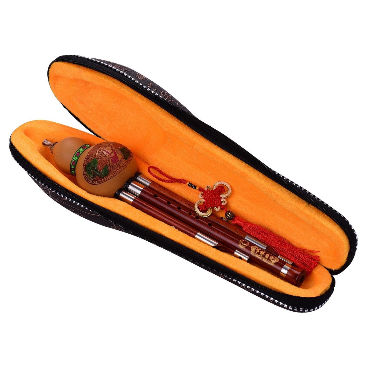 3 Tone C-Key Hulusi Gourd Cucurbit Flute Solid Wood Pipes