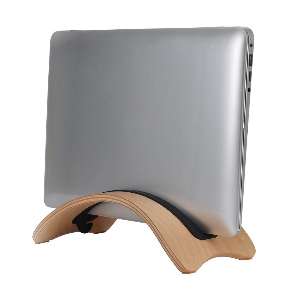 Samdi Natural  Simple Wood Vertical Desktop Stand Holder Display Stander Replacement for Apple Macbook Air