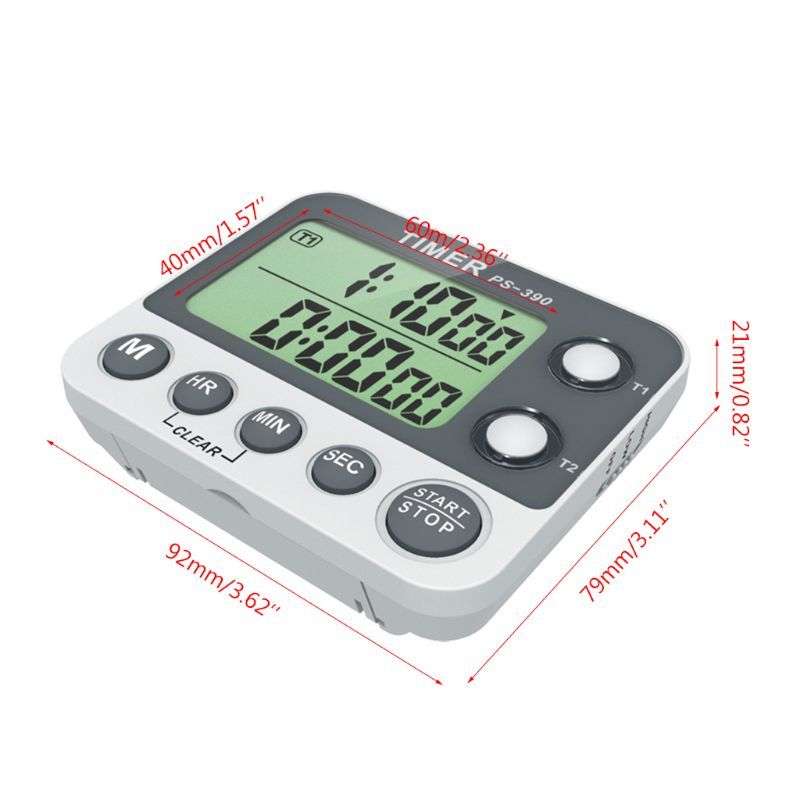 2 Channel Timer Stopwatch Kitchen Cooking Countdown Alarm Clock Reminder 0.01s M7DA