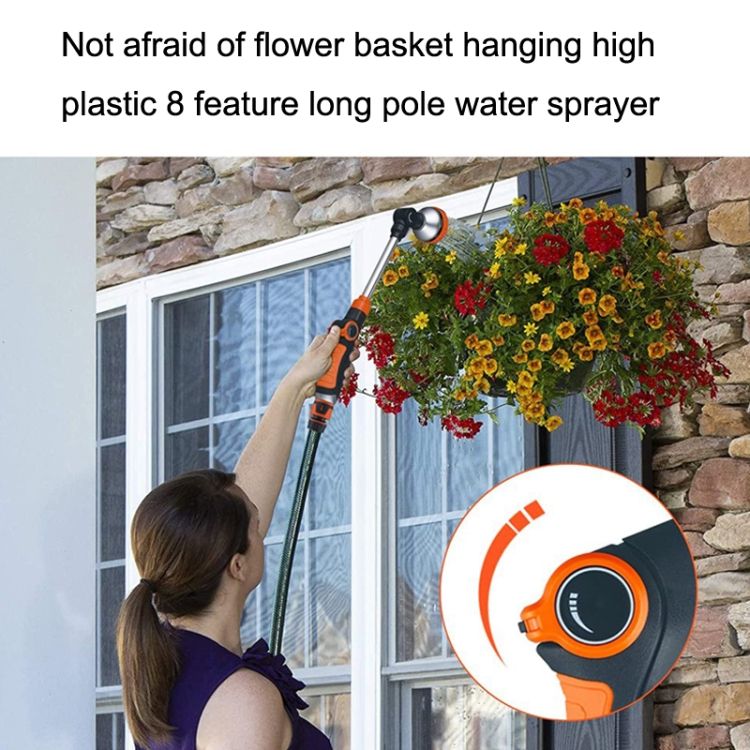 Garden Car Wash Shower 8 Functional Thumb Long Rod Sprinkler +3 Mats