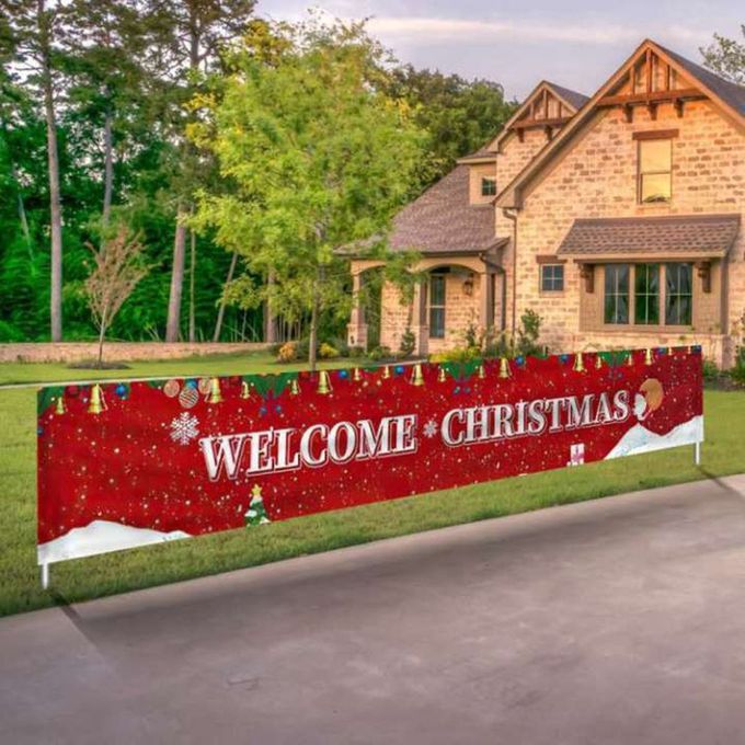 Hristmas Festive Banner Merry  Hristmas Banner Large Xmas Sign Huge Xmas House Home Outdoor Party De Oration-multi Olor-1M*  M