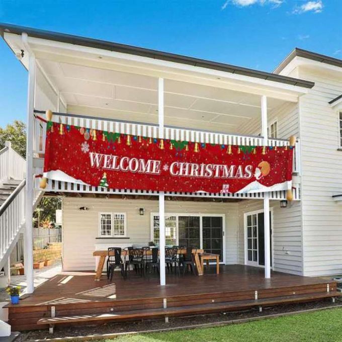 Hristmas Festive Banner Merry  Hristmas Banner Large Xmas Sign Huge Xmas House Home Outdoor Party De Oration-multi Olor-1M*  M